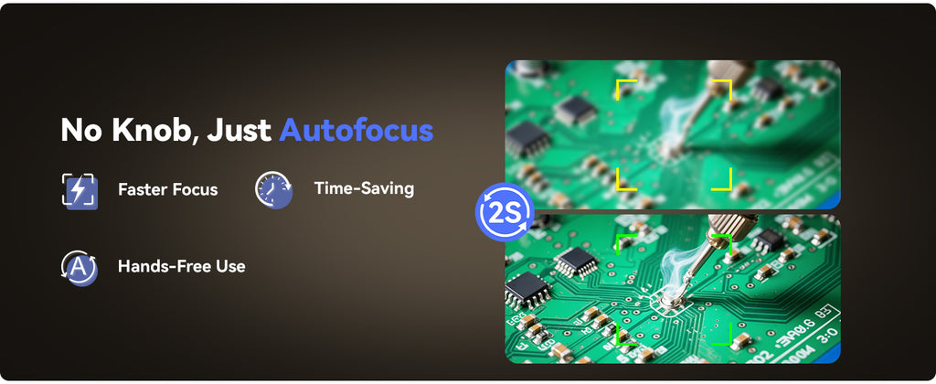 TOMLOV Autofocus Digital Microscope for Electronics 4k HDMI Microscopes 8" LCD Screen TM4K-AF Flex Arm PCB Welding Microscopes