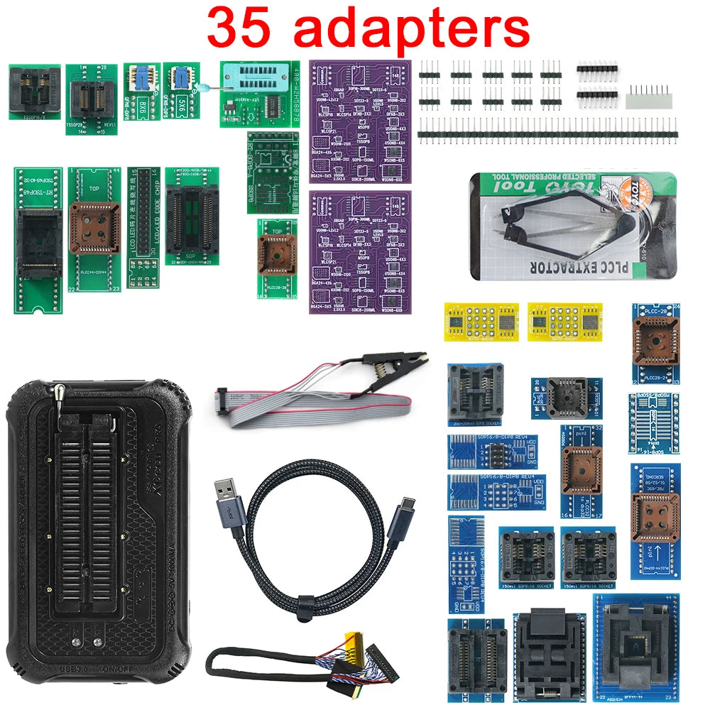XGECU T76 Programmer with 52/6/13/23/35/49 Adapters TSOP48 TSOP56 25 in 1 QFN8 5*6/6*8 for Electronics Repair And Upgrading