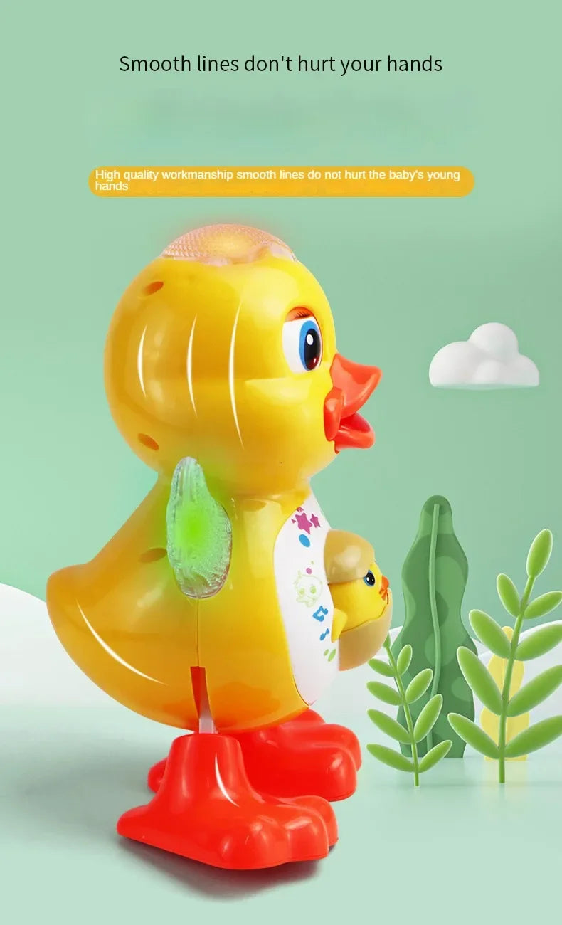 Electric Music Light Dancing Duck with Cute Blinking and Shaking Head Educational Electronic Pet for Children's Birthday Gift