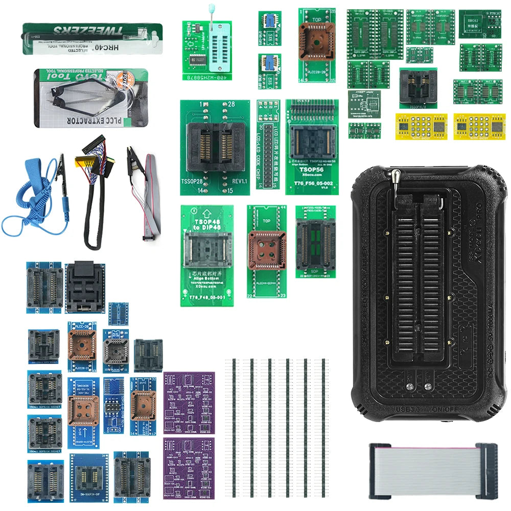 XGECU T76 Programmer with 52/6/13/23/35/49 Adapters TSOP48 TSOP56 25 in 1 QFN8 5*6/6*8 for Electronics Repair And Upgrading