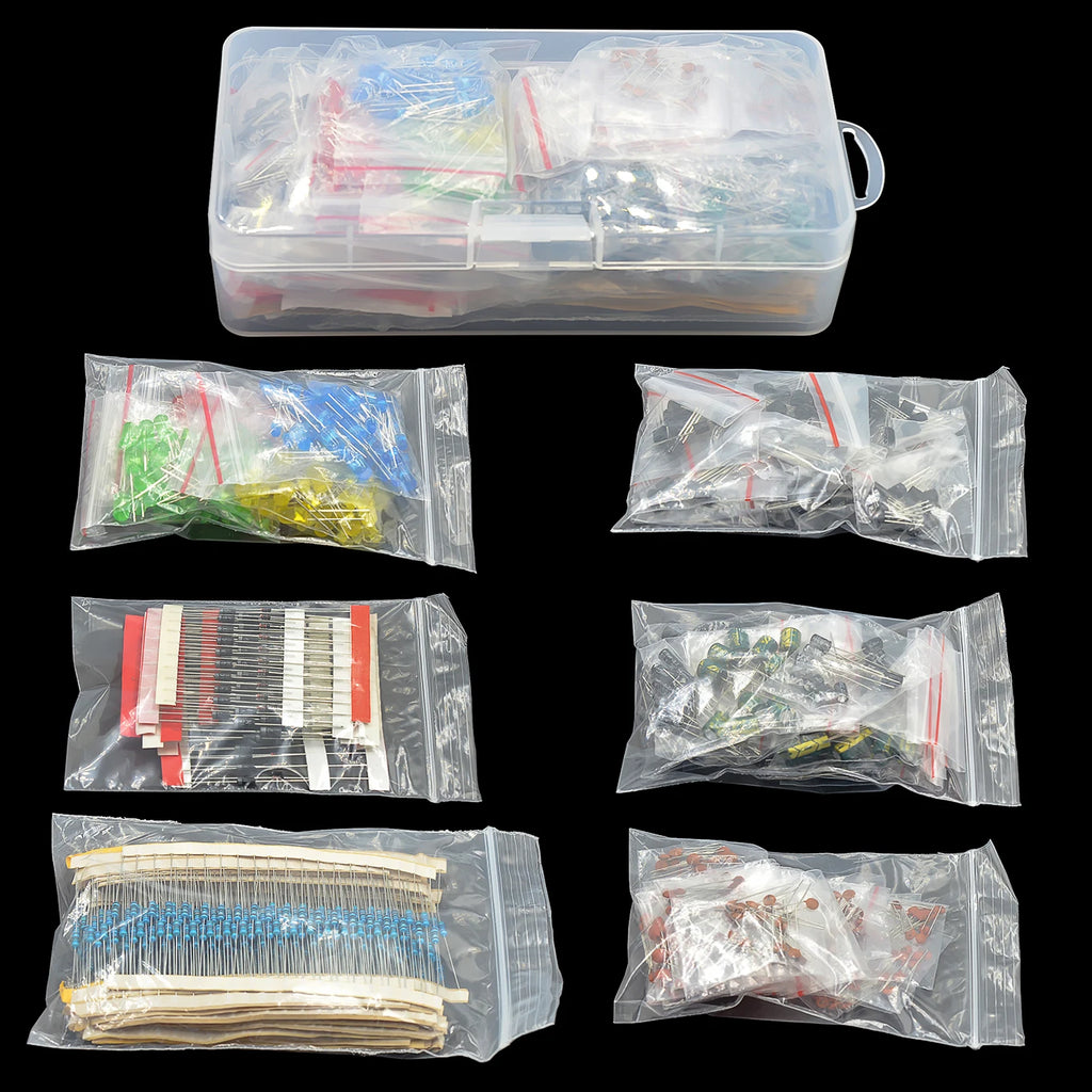 Electronic components Kits Metal film Resistor assortment kit led diodes electrolytic Capacitor Ceramic set transistor Pack