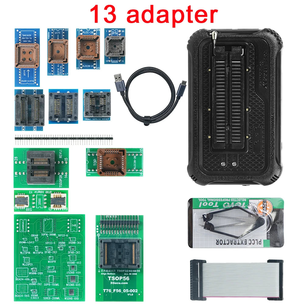 XGECU T76 Programmer with 52/6/13/23/35/49 Adapters TSOP48 TSOP56 25 in 1 QFN8 5*6/6*8 for Electronics Repair And Upgrading