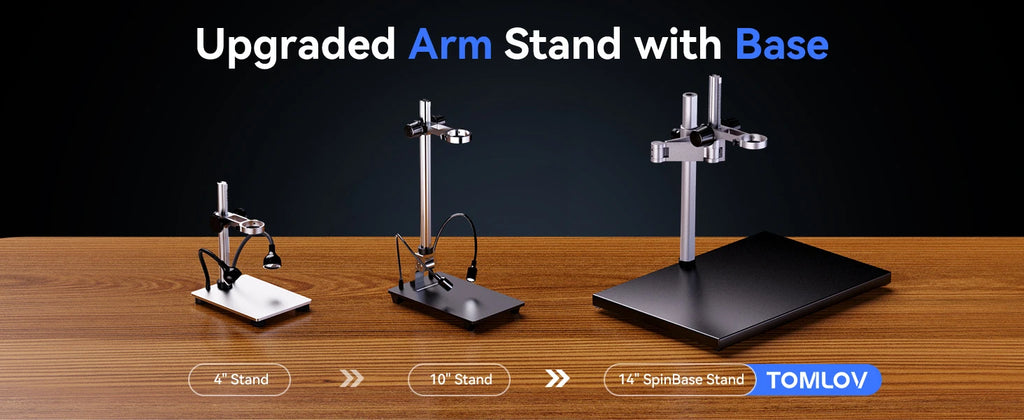 TOMLOV 4K Autofocus Microscope TM4K-AF Max 10.1" HDMI Digital Microscopes Spin Flex Arm Electronics Soldering Phone Repair