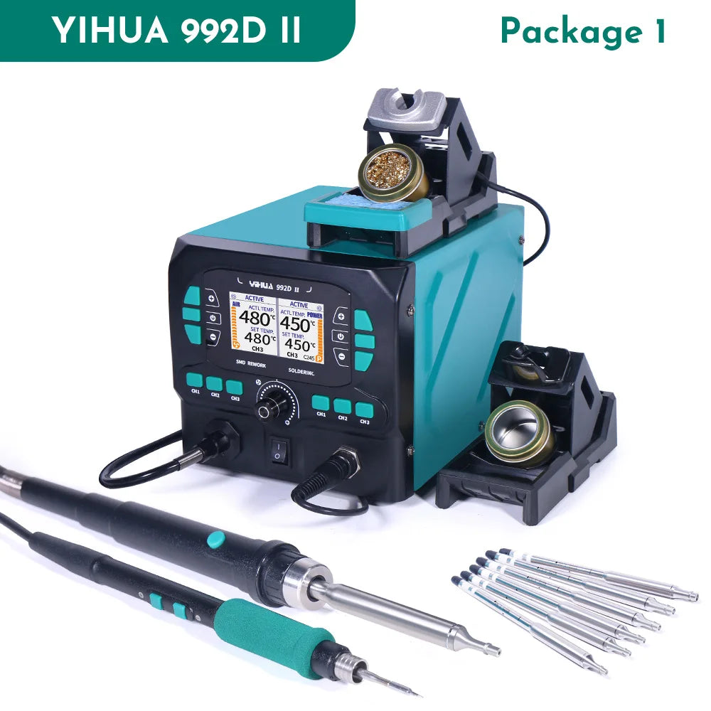 YIHUA 992D-II Precision Hot Air  Rework Station 210 245 Soldering Iron Station for Microscope Soldering Electronics Repair PCB
