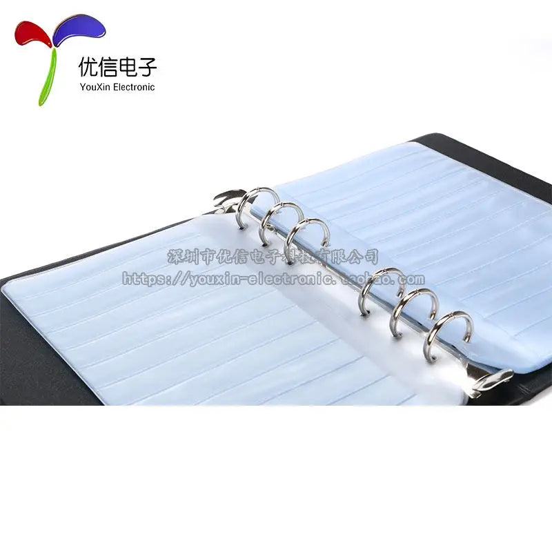 Electronic components sample book, chip ic resistor capacitor inductor book/package, component sample book, empty book