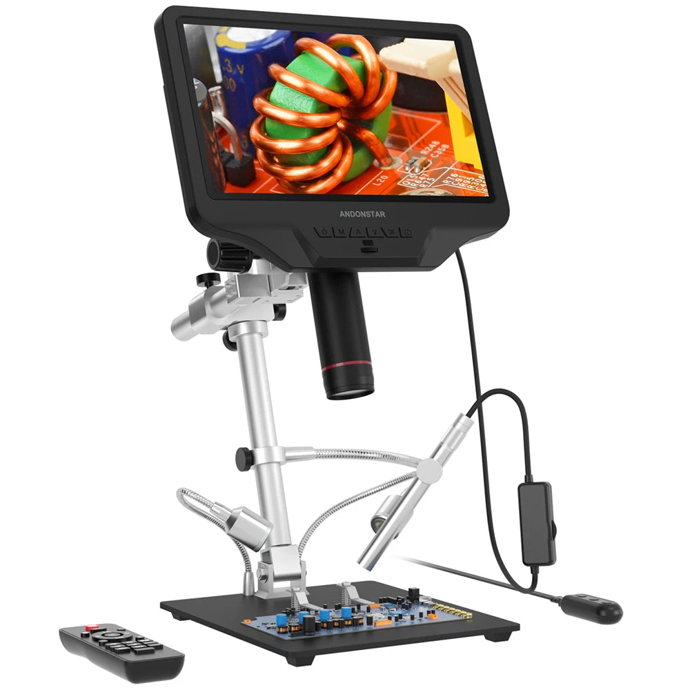 Andonstar AD409PRO-ES with Endoscope 10.1'' WIFI HDMI/USB Digital Microscope for PCB Soldering Phone Watch Electronics Repair