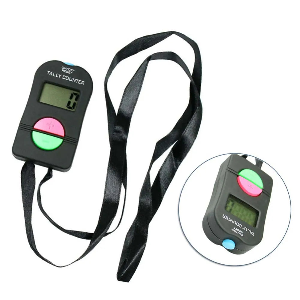 4 digit electronic handheld digital counter with sound beep and neck strap for attendance inventory rating and crowd control
