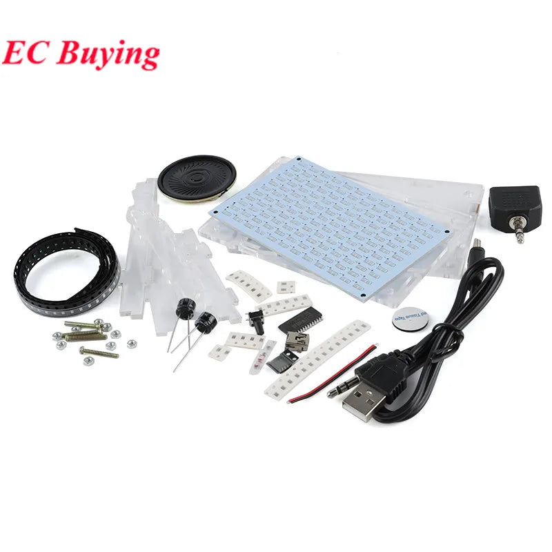 DIY LED Music Spectrum Electronic Kit Audio Sound Frequency Display PCB Soldering Project Practice Solder Diy Electronic Kits