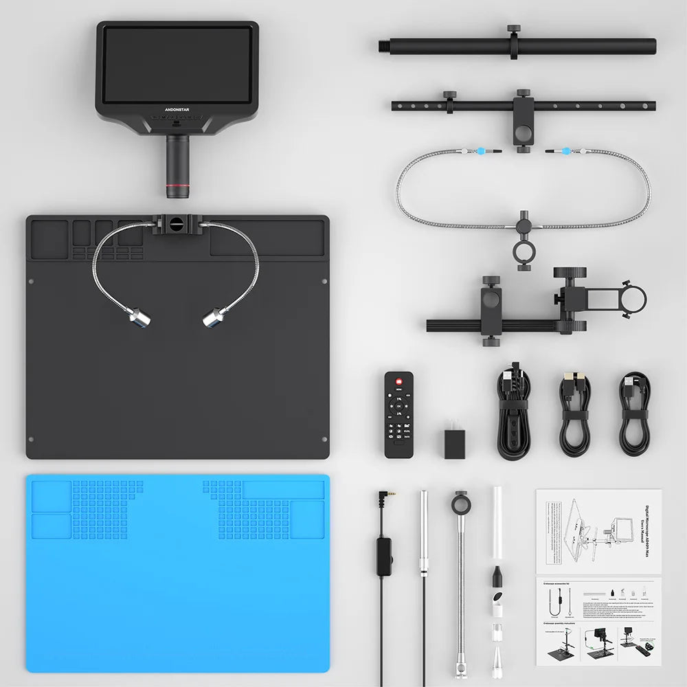 Andonstar AD409Max-ES with Endoscope 10.1'' HDMI WIFI Digital Microscope Measure for PCB SMD Soldering Phone Electronics Repair