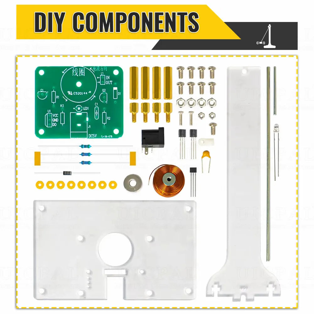 DIY Electromagnetic Swing Experimental Electronic Kit Supply with LED Flashing Sensing DIY Electronic Kit Soldering Practice 5V