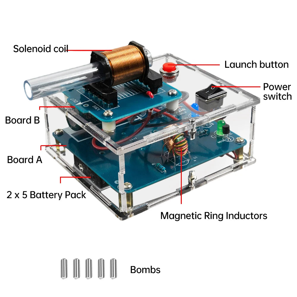 Electromagnetic Gun DIY Electronic Kit Long-range Projectile High-voltage Coil Booster Circuit Board Production Welding Electron