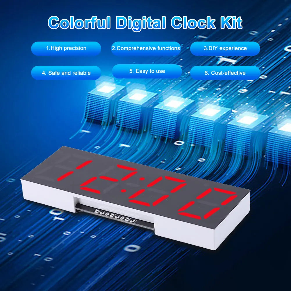 Electronic Clock DIY KIT LED Microcontroller Kit Digital Clock Time Light Control Temperature Thermometer Diy Electronic Kit