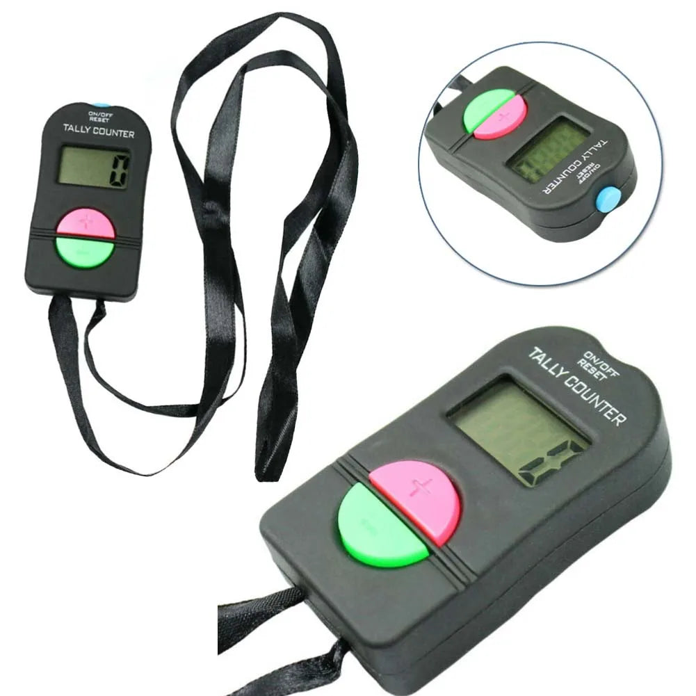 4 digit electronic handheld digital counter with sound beep and neck strap for attendance inventory rating and crowd control