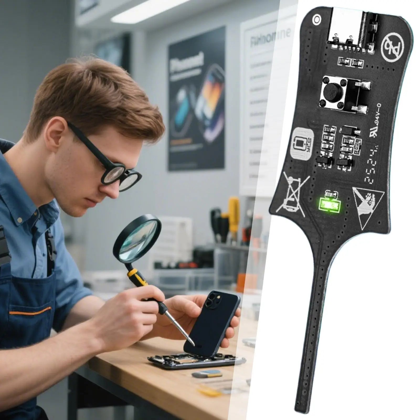 Electronic Circuit Board Tester Circuit Board Diagnostic Tool Diagnostic Device for Component Testing Electromagnetic Induction
