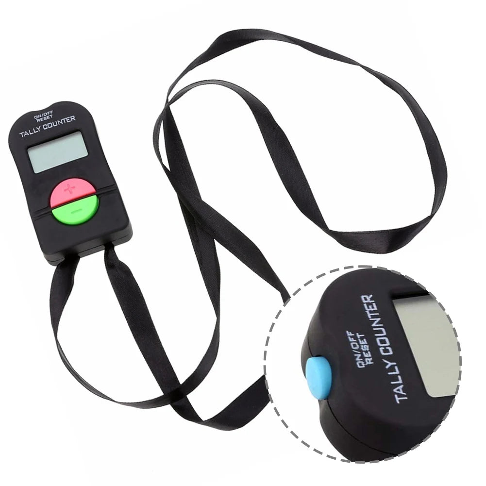 4 digit electronic handheld digital counter with sound beep and neck strap for attendance inventory rating and crowd control