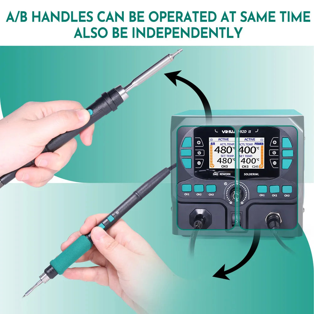 YIHUA 992D-II Precision Hot Air  Rework Station 210 245 Soldering Iron Station for Microscope Soldering Electronics Repair PCB
