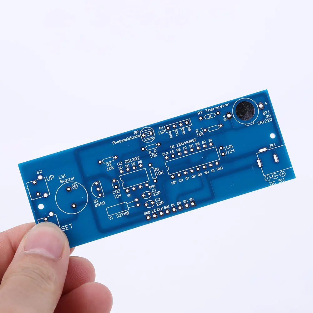 Electronic Clock DIY KIT LED Microcontroller Kit Digital Clock Time Light Control Temperature Thermometer Diy Electronic Kit
