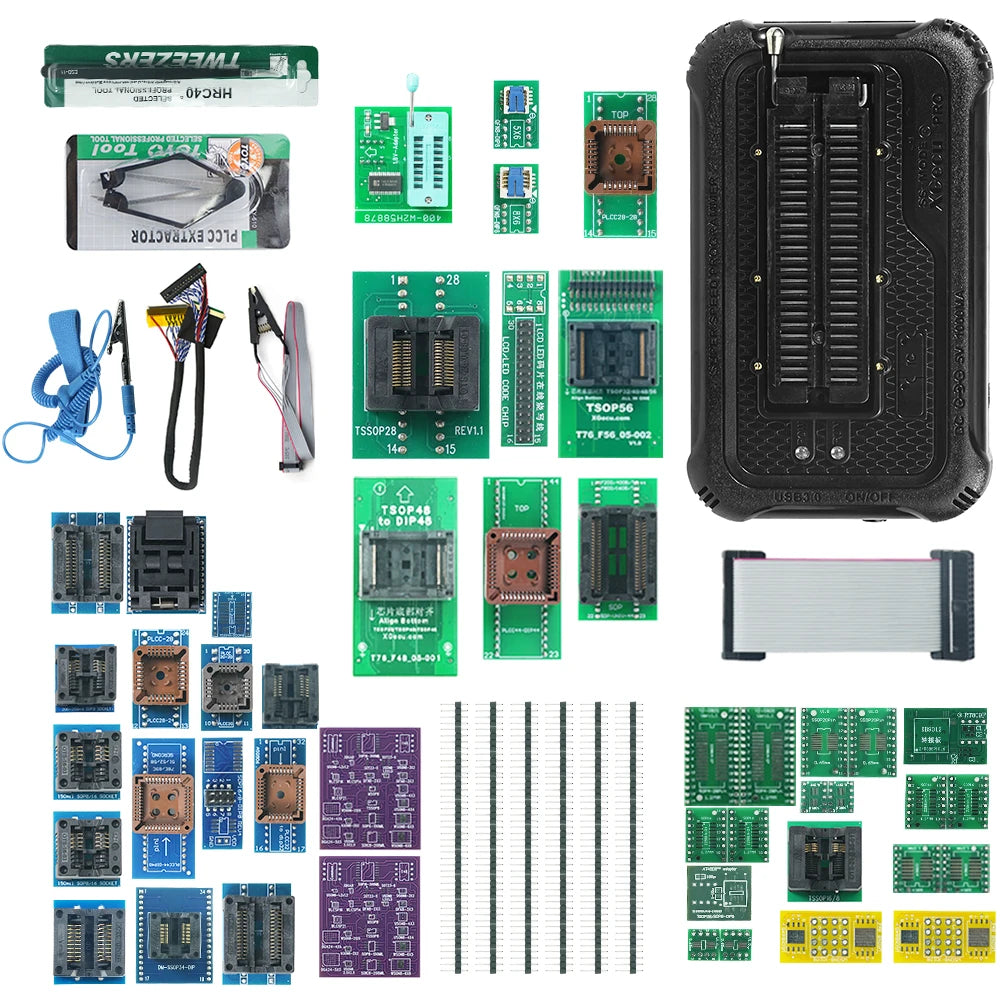 XGECU T76 Programmer with 52 adapters kit TSOP48 TSOP56 Adapter for Electronics Repair And Programming