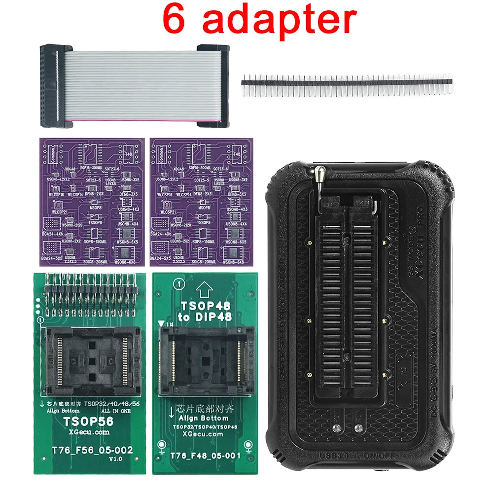 XGECU T76 Programmer with 52/6/13/23/35/49 Adapters TSOP48 TSOP56 25 in 1 QFN8 5*6/6*8 for Electronics Repair And Upgrading