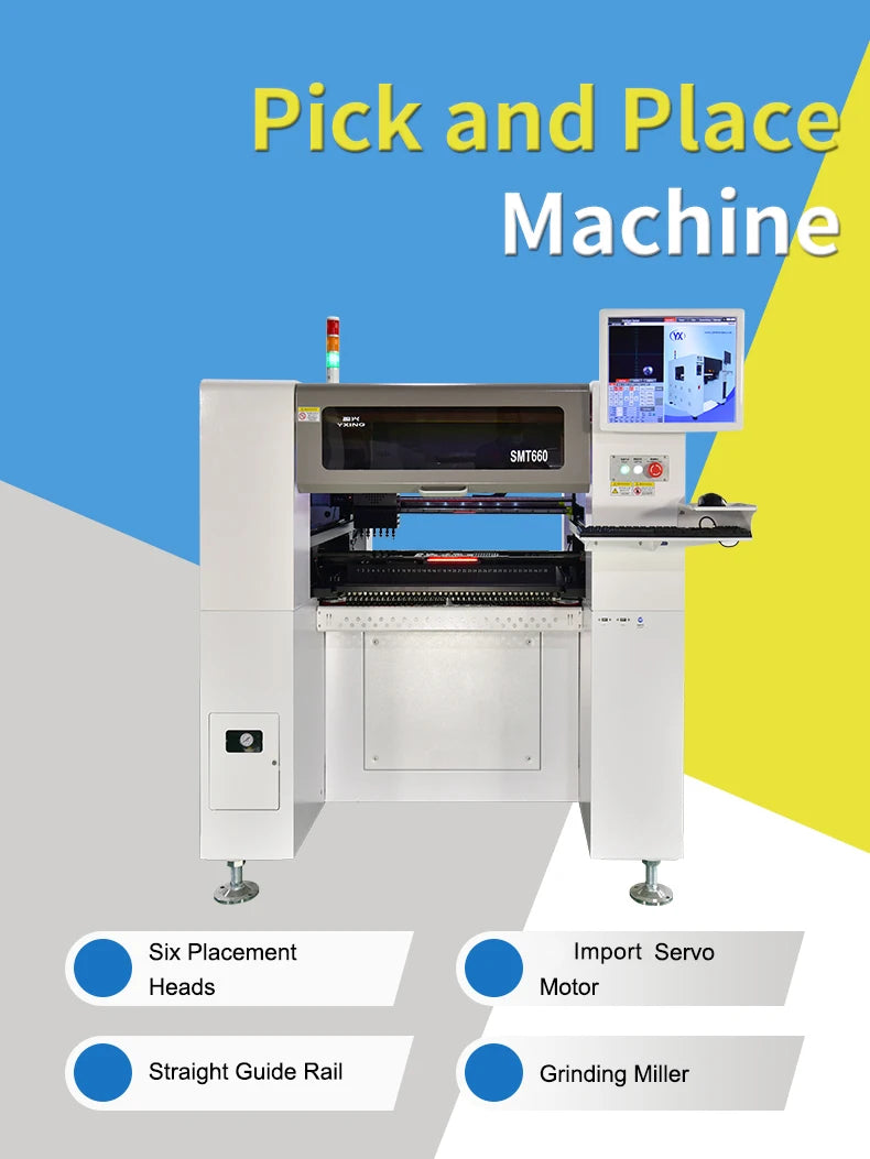 Stock in EU SMT660 Electronics Production Machinery Automatic Led Making Chip Mounter Assembly Pcb Smt Pick and Place Machine