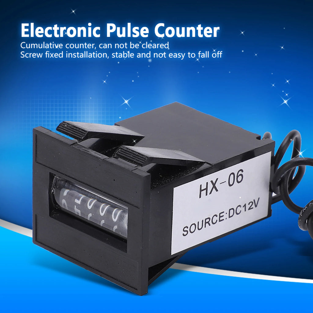 6 Digits Electronic Counter Electromagnetic Counter 6 Digits Electronic Industrial Totalizer with No Clear Function HX‑06